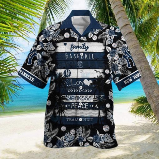 Yankees Hawaiian Shirt Baseball Love Peace New York Yankees Gift hawaiian shirt