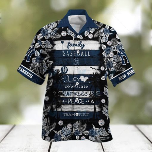 Yankees Hawaiian Shirt Baseball Love Peace New York Yankees Gift hawaiian shirt