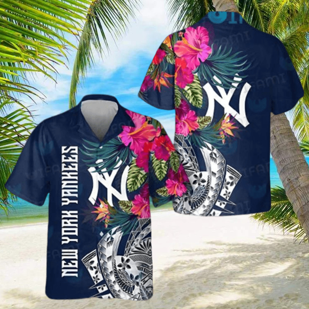 Yankees Hawaiian Shirt Flower Tropical Leaves New York Yankees Gift -  Limotees