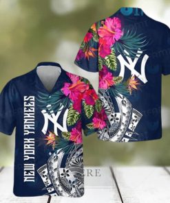 New York Yankees Yellow Flower Green Palm Leaf Tropical 3D Hawaiian Shirt -  Freedomdesign