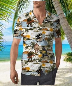 Yellow Hibiscus Bigfoot Hawaiian Shirt Beach Summer Shirt For Men