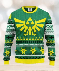 Zelda Green Yellow Ugly Christmas Sweater For Men Women