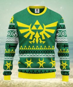 Zelda Green Yellow Ugly Christmas Sweater For Men Women