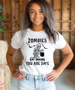 Zombies Eat Brains You Are Safe Halloween Mummy T shirt