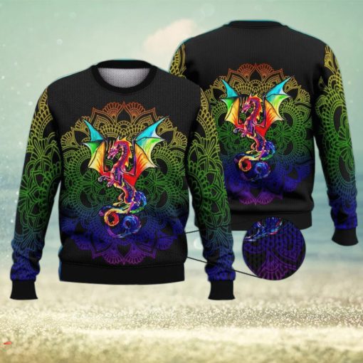 dragon rainbow trending shirts for friends 3d ugly sweater christmas gift sweater