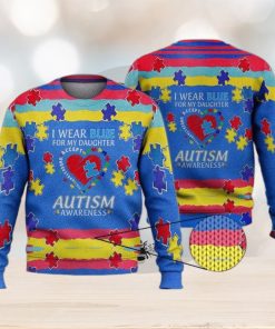 i wear blue for my daughter 3d full print ugly sweater christmas gift sweater