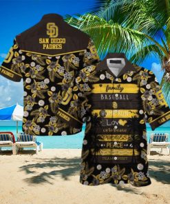 mlb san diego padres tropical flower pattern all over print hawaiian shirt