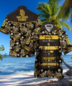 mlb san diego padres tropical flower pattern all over print hawaiian shirt