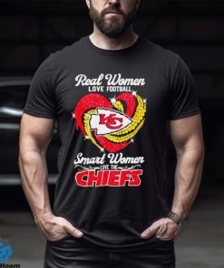 women love baseball smart women love the Kansas City Chiefs heart diamonds shirt