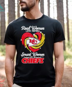 women love baseball smart women love the Kansas City Chiefs heart diamonds shirt