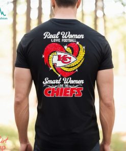 women love baseball smart women love the Kansas City Chiefs heart diamonds shirt