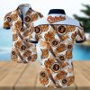 Baltimore Orioles Hibiscus Flower American Flag Pattern Black Hawaiian Shirt  - Limotees