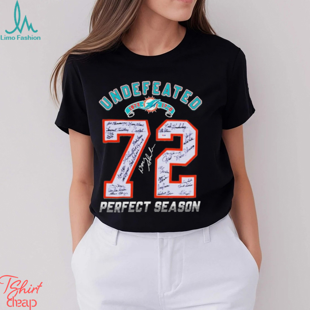 2023 Miami Dolphins Undefeated 72 Perfect Season Signatures Shirt