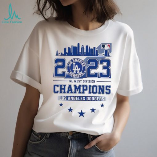 2023 NL West Division Champions 2023 MLB Los Angeles Dodgers skyline shirt