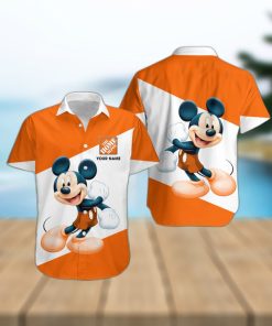 3D All Over Printed Home Depot Cute Mickey Short Sleeve Summer Gift Hawaiian Shirt Custom Name