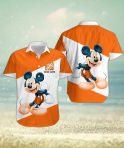 3D All Over Printed Home Depot Cute Mickey Short Sleeve Summer Gift Hawaiian Shirt Custom Name