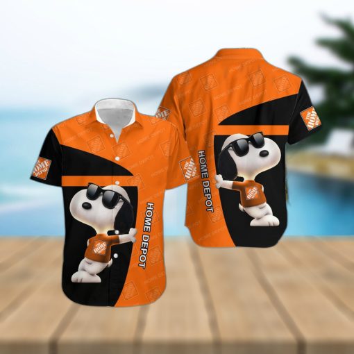 3D All Over Printed Home Depot Cute Snoopy Short Sleeve Summer Gift Hawaiian Shirt