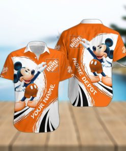 3D All Over Printed Home Depot Mickey Lover Gift Short Sleeve Summer Gift Hawaiian Shirt Custom Name