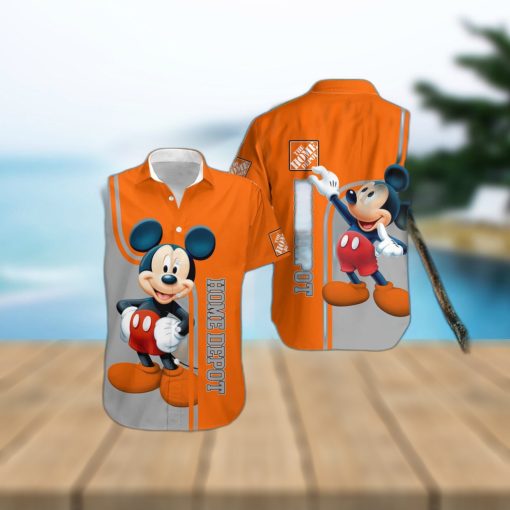 3D All Over Printed Home Depot Mickey Lover Short Sleeve Summer Gift Hawaiian Shirt