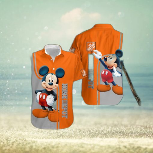 3D All Over Printed Home Depot Mickey Lover Short Sleeve Summer Gift Hawaiian Shirt