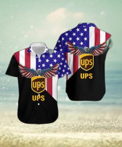 3D All Over Printed Ups US Flag Eagle Short Sleeve Summer Gift Hawaiian Shirt