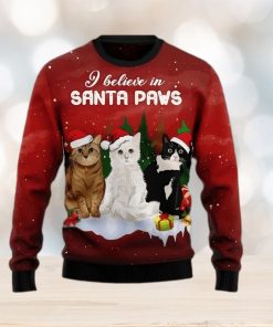 3D Sweater Christmas Cat Santa Paws