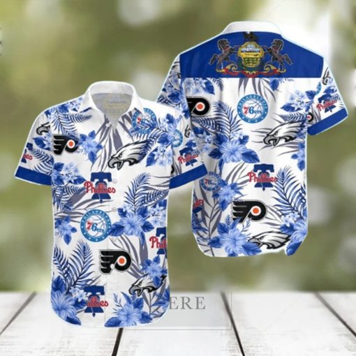 76ers Phillies Philadelphia Eagles Hawaiian Shirt Practical Beach Gift