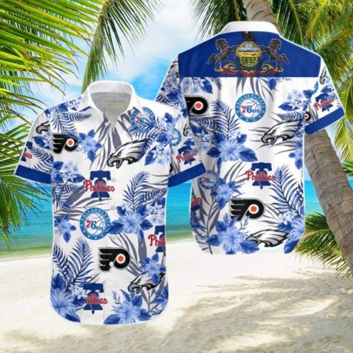 76ers Phillies Philadelphia Eagles Hawaiian Shirt Practical Beach Gift