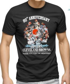80th Anniversary 1944 – 2024 Cleveland Browns Thank You For The Memories T Shirt
