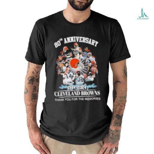 80th Anniversary 1944 – 2024 Cleveland Browns Thank You For The Memories T Shirt