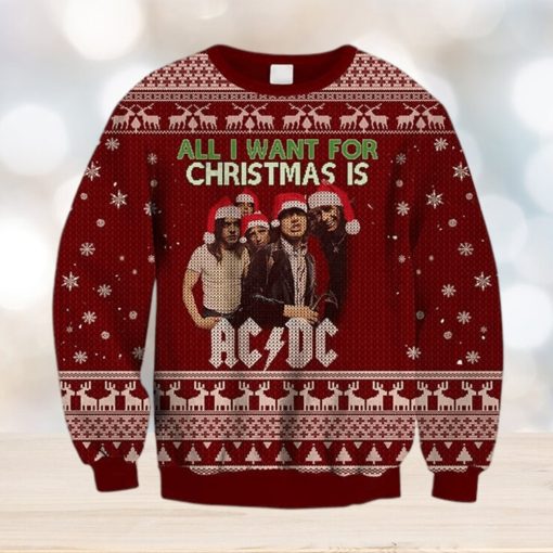 ACDC All I Want For Christmas Is ACDC 2023 Ugly Chirstmas Sweater