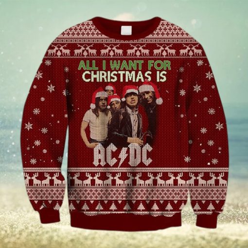 ACDC All I Want For Christmas Is ACDC 2023 Ugly Chirstmas Sweater