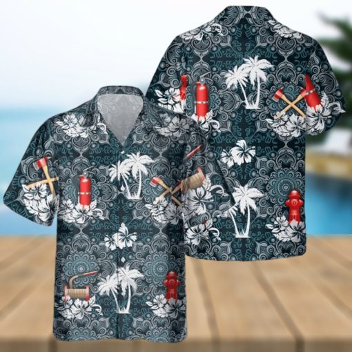 AWESOME FIREFIGHTER  AOP POCKET HAWAIIAN SHIRT