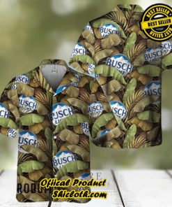 Abstract Banana Leaves Busch Light Hawaiian Shirt