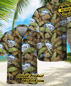 Abstract Banana Leaves Busch Light Hawaiian Shirt