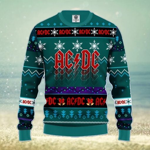 Acdc Ugly Christmas Sweater Blue Green Amazing Gift Men And Women Christmas Gift