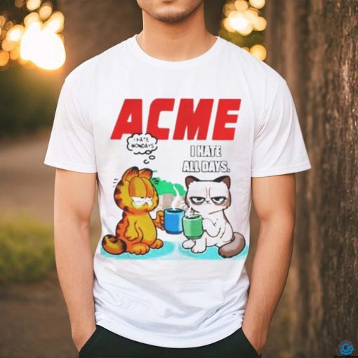 Acme garfield I hate monday grumpy cat I hate all days shirt