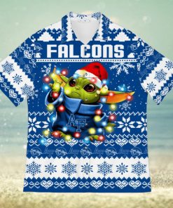 Air Force Falcons Baby Yoda Star Wars Sports Football Ugly Christmas Sweater Pattern 3D Hawaiian Shirt Christmas Gift