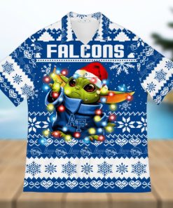 Air Force Falcons Baby Yoda Star Wars Sports Football Ugly Christmas Sweater Pattern 3D Hawaiian Shirt Christmas Gift