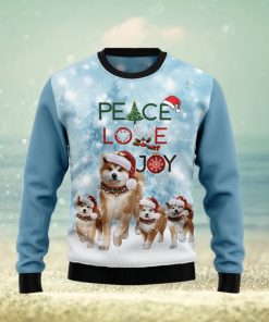 Akita Peace Love Joy Ugly Christmas Sweater Gift Men Women