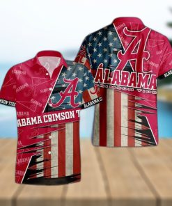 Alabama Crimson Tide American Flag Logo Hawaiian Shirt Vacation Gift For Men And Women Gift