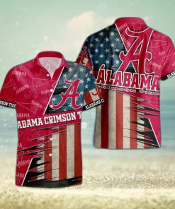 Alabama Crimson Tide American Flag Logo Hawaiian Shirt Vacation Gift For Men And Women Gift