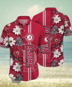 Alabama Crimson Tide NCAA Flower Logo Colorful Hawaiian Shirt