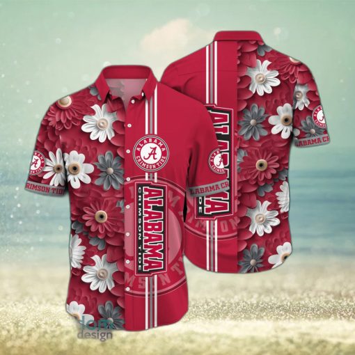 Alabama Crimson Tide NCAA Flower Logo Colorful Hawaiian Shirt