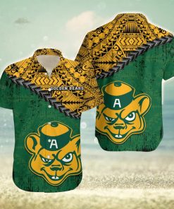 Alberta Golden Bears Ca Cis Grunge Polynesian Tattoo Pattern Hawaiian Shirt For Fans