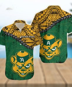 Alberta Golden Bears Ca Cis Grunge Polynesian Tattoo Pattern Hawaiian Shirt For Fans