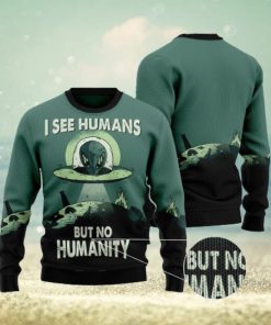 Alien No Humanity Ugly Christmas Sweater AOP All Over Printed Sweater