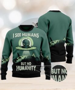 Alien No Humanity Ugly Christmas Sweater AOP All Over Printed Sweater