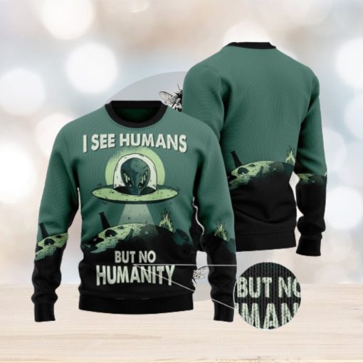 Alien No Humanity Ugly Christmas Sweater AOP All Over Printed Sweater