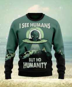 Alien No Humanity Ugly Christmas Sweater Gift Men Women